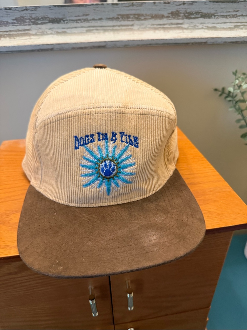 Vintage premium Corduroy Cap with Blue Embroidery